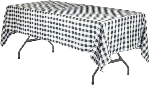Vista 35 de Your Chair Covers - Mantel rectangular de poliéster sin costuras de alta calidad de 60 pulgadas de ancho x 102 pulgadas de largo - Negro - Mantel