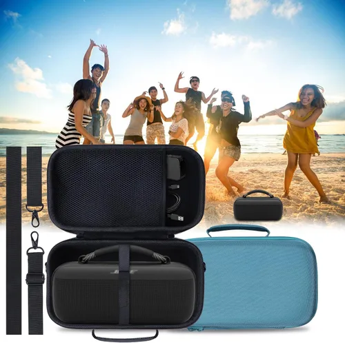 Vista 9 de Lebakort Funda rígida compatible con altavoz portátil Bose SoundLink Max, funda azul piedra Caja azul piedra