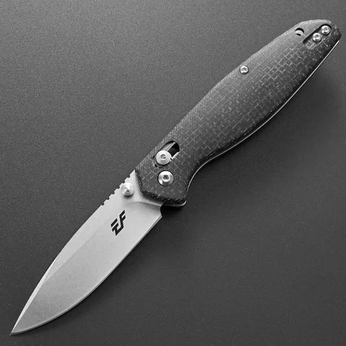 Vista 2 de Eafengrow EF966 Cuchillo plegable D2 Hoja Micarta Mango con Clip de Bolsillo EDC Cuchillo táctico Perillas de pulgar Axis Lock EDC Cuchillo Negro