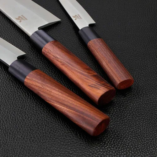 Vista 6 de MSY BIGSUNNY 7 pulgadas Deba cuchillo cocina cocina chef sushi cuchillo de acero inoxidable de alto carbono hoja con mango de madera de rosa