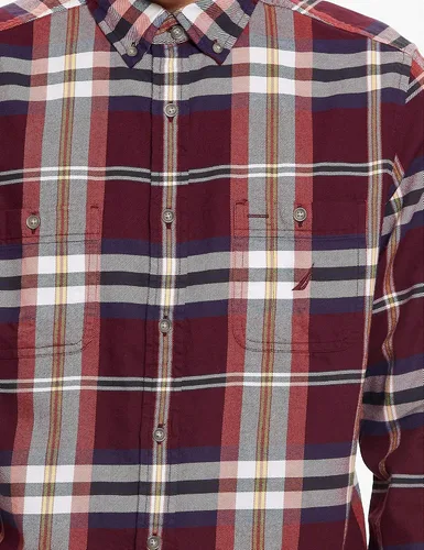 Vista 3 de Nautica Mens Flannal Plaid Button Up Shirt