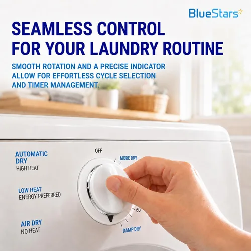 Vista 6 de BlueStars WE1M654 - Pomo temporizador para secadora con anillo de metal reforzado, compatible con secadores GE y Hotpoint, reemplaza a AP3995098