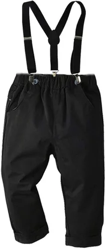 Vista 5 de Conjunto formal de 4 piezas de camisa de manga larga tirantes pantalones pajarita
