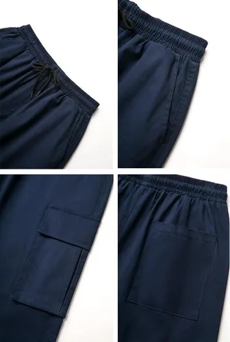 Vista 5 de THWEI Pantalones cargo para hombre, pantalones deportivos casuales de algodón, holgados, rectos