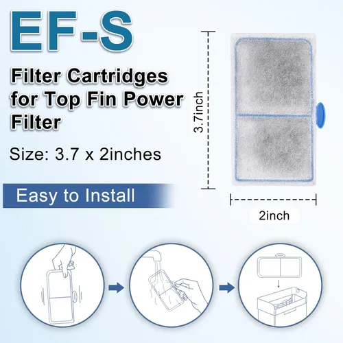 Vista 4 de driamor Paquete de 6 cartuchos de filtro compatibles con EF-S Element y BF5 BETTAFLO filtro, cartucho de filtros de repuesto para pecera gruesa