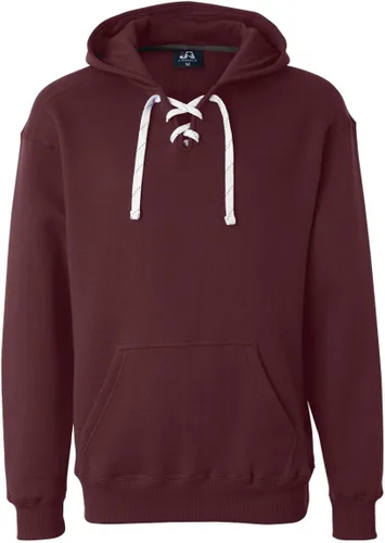 Vista 10 de J. America NCAA Sudadera deportiva con cordones y capucha para hombre Ceniza jaspeado