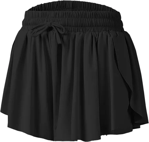 Vista 7 de Pantalones cortos fluidos de mariposa para niñas, pantalones cortos deportivos para niños pequeños, faldas de tenis 2 en 1, pantalones cortos