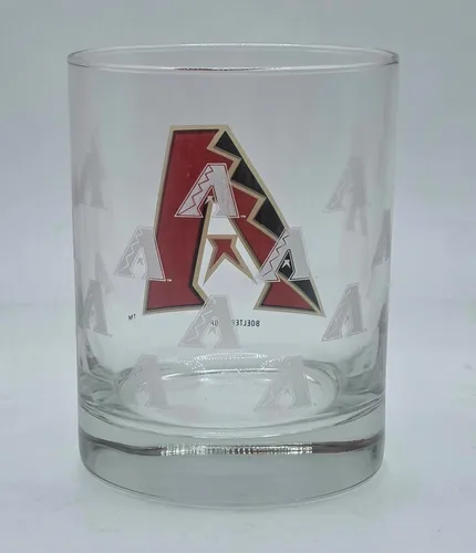 Vista 2 de Boelter Brands MLB - Vaso de satén para whisky, cócteles, whisky, whisky, 14 onzas (Arizona Diamondbacks)