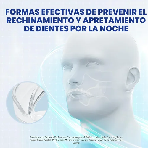 Vista 5 de Protector antimolienda, protector bucal para rechinar dientes por la noche, protector bucal para dormir, protector nocturno de ajuste perfecto