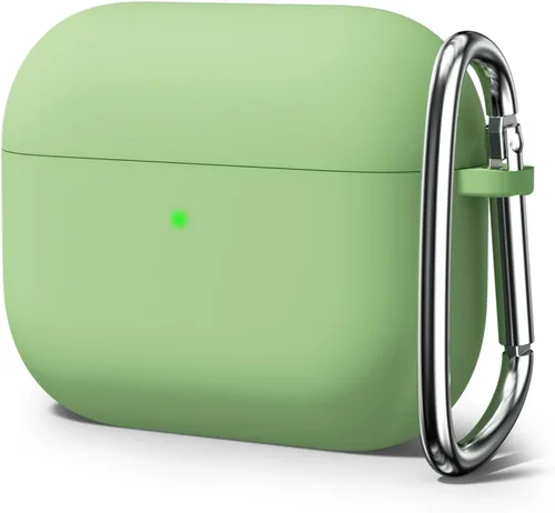 Vista 27 de Oakxco Funda de silicona para Airpods 3, bonita funda rígida femenina para Airpods de 3ª generación con llavero, gel de goma colorido suave de TPU