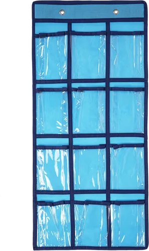 Vista 12 de Organizador para colgar sobre la puerta, para el aula, para colgar en la pared, puerta, armario, bolsa de almacenamiento de tela duradera, 12 Beige