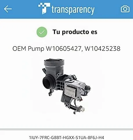 Vista 2 de Bomba de lavadora OEM W10425238, W10605427