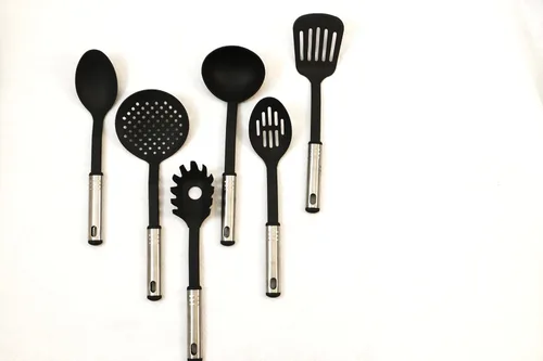 Vista 7 de Juego de utensilios de cocina en forma de vientre de 18 piezas 18/10 con base encapsulada y revestimiento antiadherente