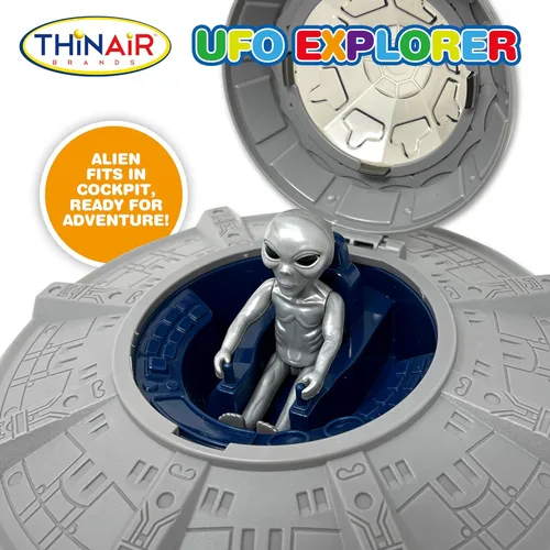 Vista 3 de Nature Bound Juguete espacial de nave espacial OVNI, juego de nave espacial para niños con dos extraterrestres, luces y sonidos, aventura educativa