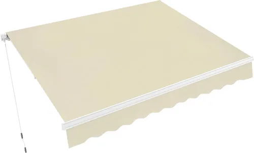 Vista 13 de MCombo Toldo de patio de 8 x 7 pies para toldos retráctiles manuales (blanco hueso, 8 x 7 pies) Aluminum Frame; 280g/m² Polyester Fabric; Fabric