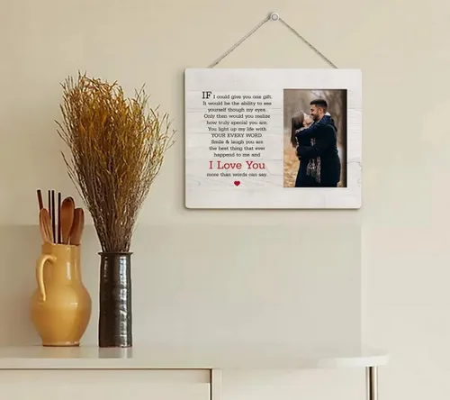 Vista 7 de HALUOSI Regalos de amor para ella y él, regalos románticos de San Valentín para novio, novia, esposa, marido, parejas, regalos de marco de fotos