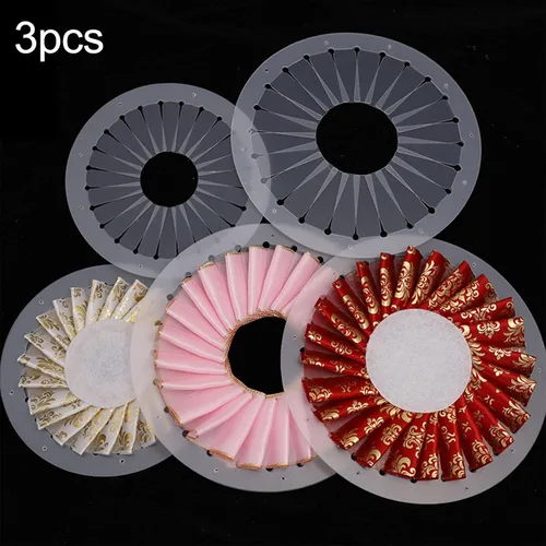 Vista 4 de 3 piezas de botón de insignia, ornamento, cinta, herramienta de fabricación de flores, fabricante de rosetas, roseta de cinta, broche de roseta