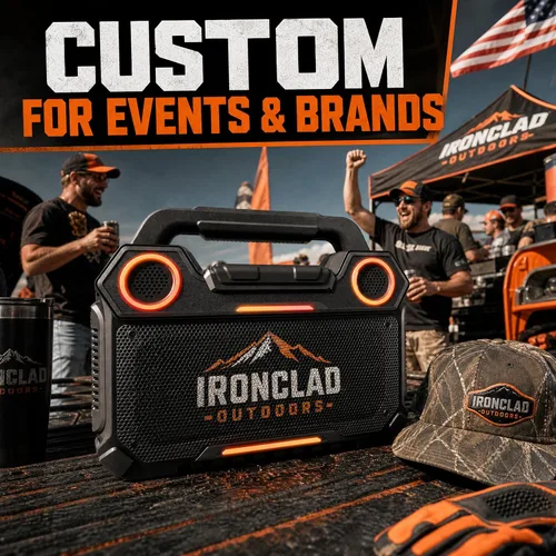 Vista 2 de Altavoz de parrilla frontal con foto personalizada, cubierta de metal