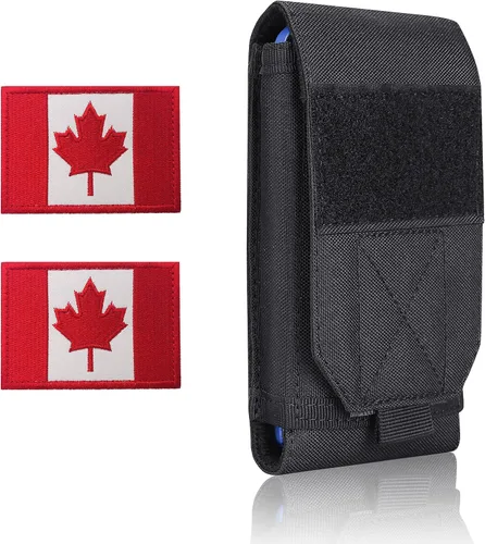 Vista 18 de Funda táctica negra Molle impermeable para teléfono celular, funda resistente para iPhone 11, 12, 13 Pro Max, menos de 6.7 pulgadas