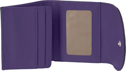 Vista 4 de Royce Leather - Cartera compacta de piel para mujer con bloqueo RFID PúrpuraOmbre Force RFID-142-MP-5RFID-142-MW-5