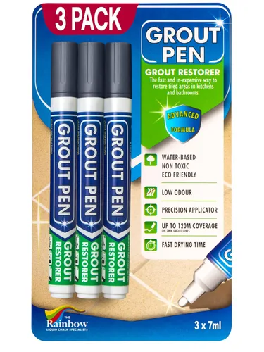 Vista 13 de Grout Pen - Marcador de pintura de lechada para azulejos blancos, punta estrecha de 0.197 pulgadas (0.2 fl oz), paquete de 3