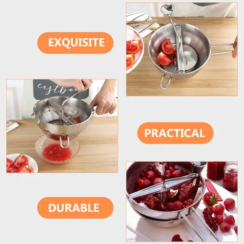Vista 4 de UPKOCH - Mezclador manual de papas y triturador de alimentos de acero inoxidable para puré de papas, batatas y verduras, herramienta de cocina