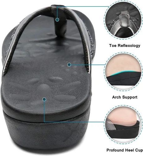 Vista 5 de MEGNYA Comfortable Walking Flip Flops Women, Orthopedic Sandals with Arch Support, Flat Feet Pain Relief Sandals