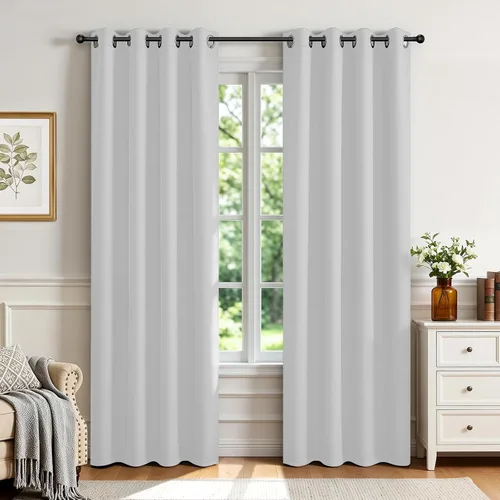 Vista 15 de Joydeco Cortinas opacas para dormitorio de 72 pulgadas de largo, 2 paneles de cortinas con aislamiento térmico para oscurecer la habitación