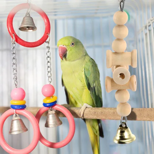 Vista 6 de 8pcs Parrot Chewing Toy Set for Beak Exercise with Bells