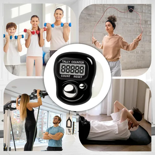Vista 6 de Contador electrónico de dedo con pantalla LCD de 5 dígitos para hacer punto, regazo, contador de mercancías, golf