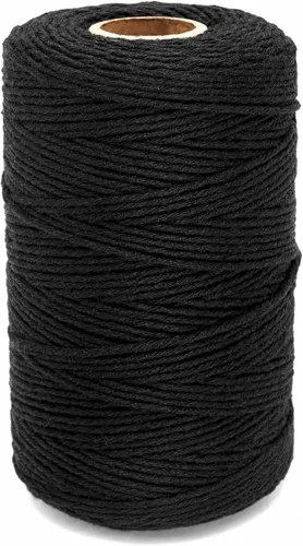 Vista 17 de G2PLUS Cuerda Negra, 2MM 328 Pies de Cuerda de Algodón Natural para Manualidades, Cuerda de Algodón Negra para Panaderos, Cuerda de Embalaje