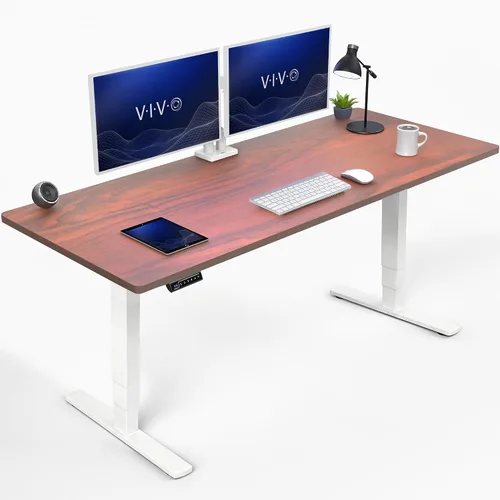 Vista 23 de VIVO - Escritorio eléctrico de pie de 71 x 30 pulgadas con marco de bambú real, ajuste de pantalla táctil, soporte de marco de 176 lb, serie 2E