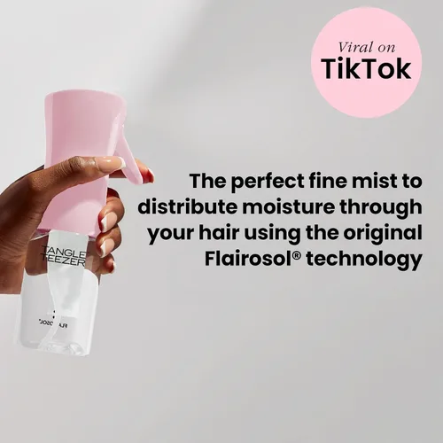 Vista 4 de Tangle Teezer Ultimate Detangler cepillo y botella de spray continuo de niebla fina de tamaño viaje, para todo tipo de cabello, rosa milenario