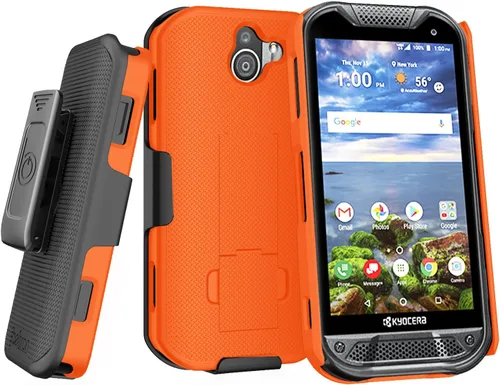 Vista 6 de BELTRON Funda con clip para cinturón para Kyocera DuraForce Pro 2, combo de funda delgada resistente con soporte integrado para Kyocera E6900 E6910