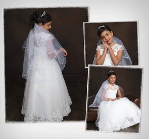 Vista 5 de Magicdress - Vestidos blancos de bautismo de primera comunión para niñas 7-16, vestido de princesa de encaje para niñas 10