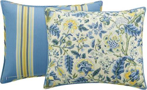 Vista 5 de Waverly Imperial Dress - Juego de colcha reversible de 4 piezas con diseño floral jacobeo, suave, para todas las estaciones, tamaño Porcelana