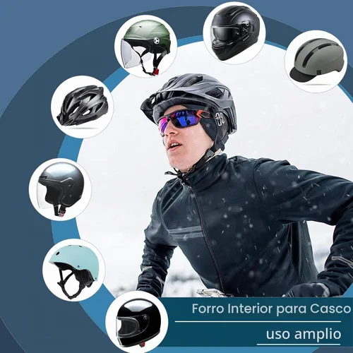 Vista 5 de WOLFILIST Skull Cap Winter Helmet Liner, Cold Weather Thermal Cycling Cap negro (Black*1)