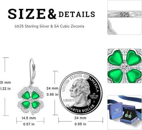 Vista 78 de Aretes colgantes de plata de ley con diseño de árbol de la vida, flor, abeja, animales, gato, colibrí, piedra lunar, turquesa, aretes con cierre