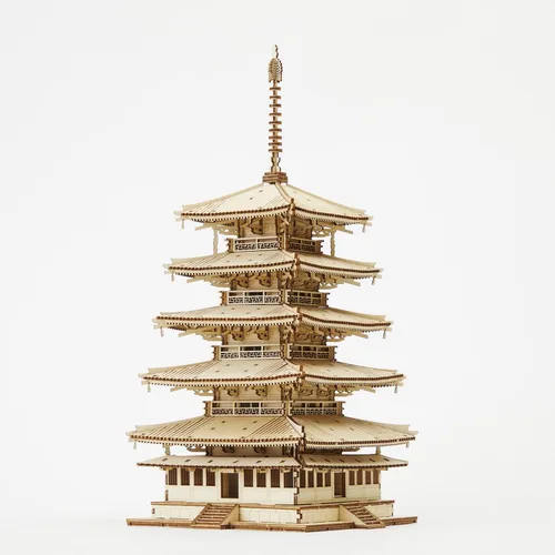 Vista 14 de Rompecabezas 3D de arquitectura de madera del castillo de Edo - Divertidos kits de manualidades de madera - Regalo ideal para cumpleaños y recuerdos