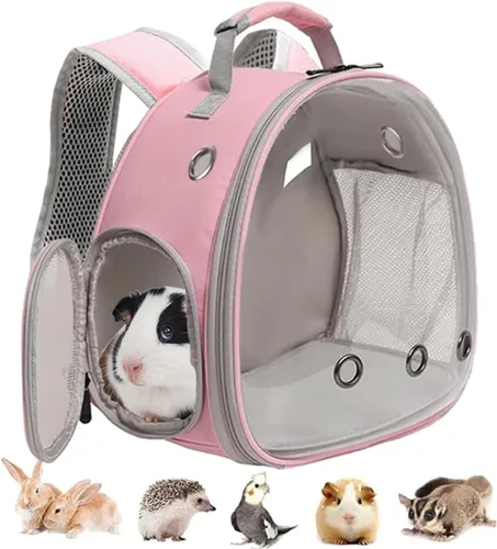 Vista 13 de Mochila de conejillo de indias, burbuja de cápsula espacial con ventana para animales pequeños, mochila para conejillo de indias, pájaro, conejito
