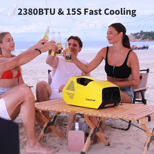 Vista 2 de Aire acondicionado portátil, bajo consumo de energía de 220 W, 24 V CC, aire acondicionado de tienda de campaña 2380BTU, CA de enfriamiento rápido