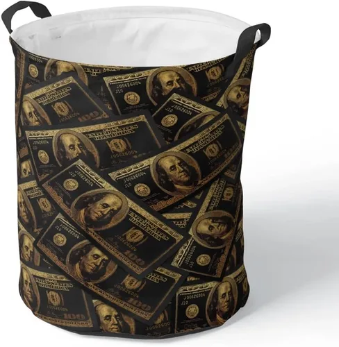 Vista 14 de Cesta grande de ropa sucia de 100 billetes de dólares para hombre, impermeable, independiente, para ropa sucia, fresca, plegable, con asas