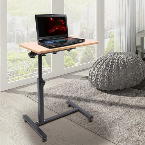 Vista 4 de Mesa móvil para laptop, mesa de noche ajustable para colocar sobre la cama, escritorio de pie para computadora portátil, mesa inclinable sobre