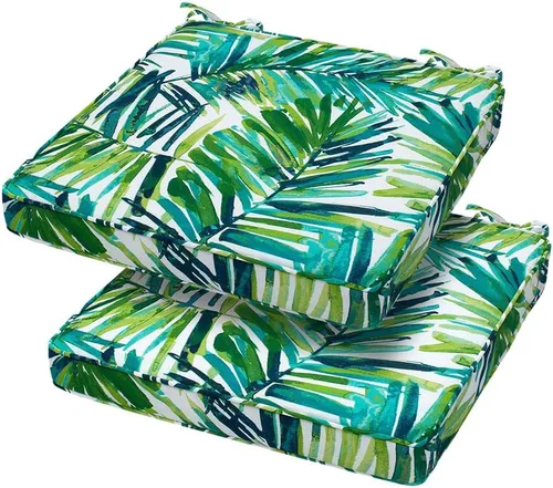 Vista 11 de Magpie Fabrics Cojín de asiento de esquina cuadrada, 18 x 18 x 2.5 pulgadas, paquete de 2, impermeable, para interiores y exteriores, resistente a
