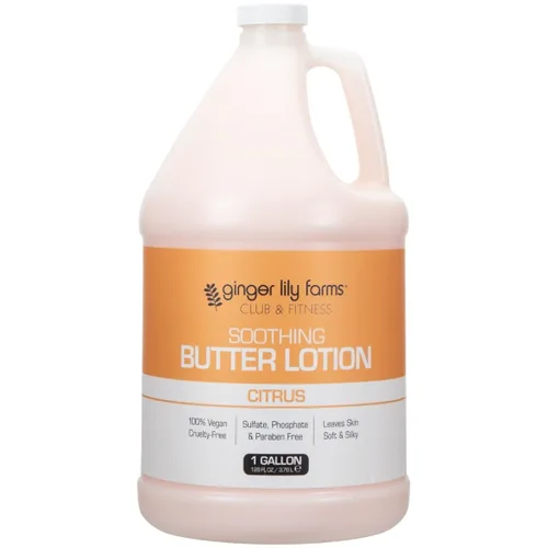 Vista 9 de Ginger Lily Farms Club & Fitness Loción de mantequilla calmante para piel seca, 100% vegana y libre de crueldad, aroma a aloe vera, repuesto de 1