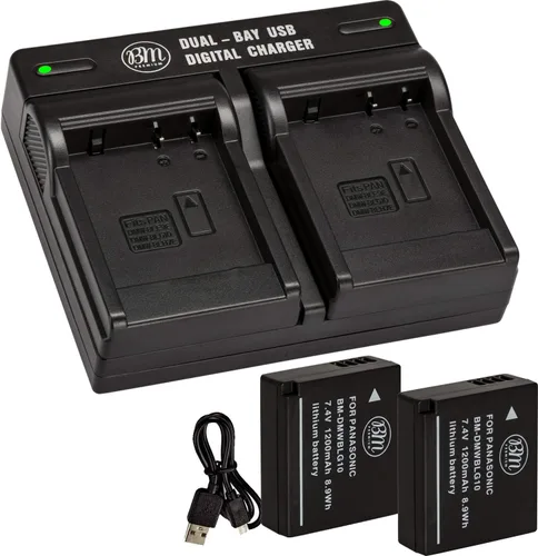Vista 7 de BM - Paquete de 2 baterías DMW-BLG10 y cargador de batería dual para Panasonic Lumix DC-ZS200, ZS300, DC-G100, ZS70, ZS80, ZS99, DC-GX9, DMC-GX80