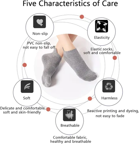 Vista 4 de Amstt 4 Pairs Grip Socks for Womens Pilates Barre Dance Pilates Yoga Non-Slip Socks