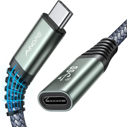 Vista 9 de Cable de extensión USB C AINOPE, extensor USB tipo C de transferencia rápida de 20Gbps/USB3.2 con 1240W de carga compatible con iPhone 16 pro