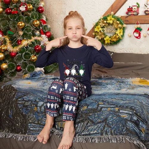 Vista 5 de Conjuntos de pijamas de Navidad a juego para la familia, conjuntos de pijamas esenciales para parejas, familia, lindo estampado de reno
