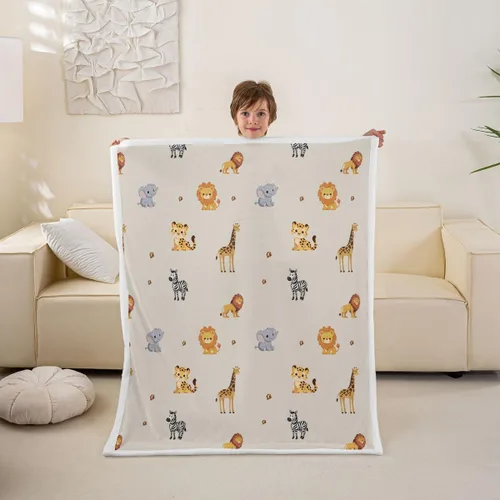 Vista 26 de Erosebridal - Mantas de bebé unisex para niños y niñas, mantas de guardería de animales de granja de minky 40x50, manta sherpa con diseño de tractor